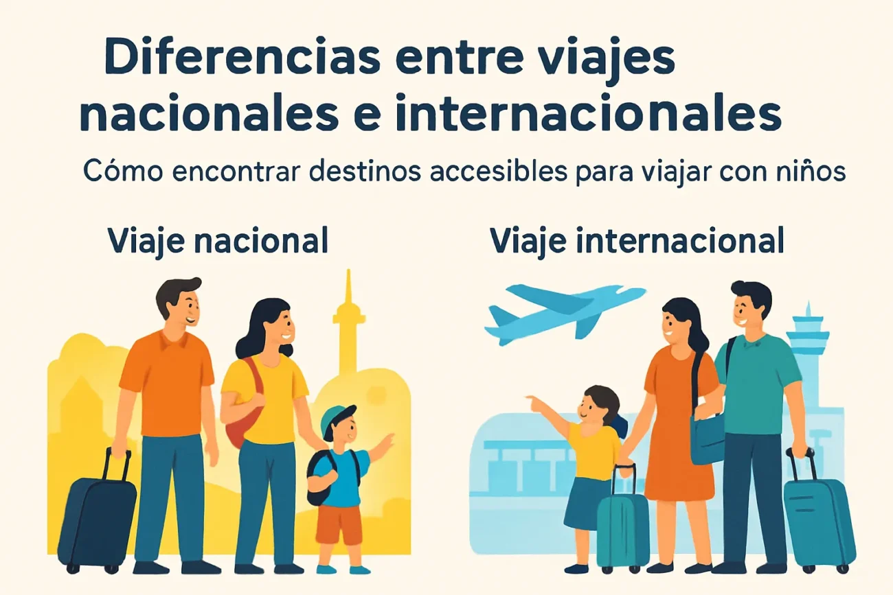 diferencias entre viajes nacionales e internacionales Cómo encontrar destinos accesibles para viajar con niños